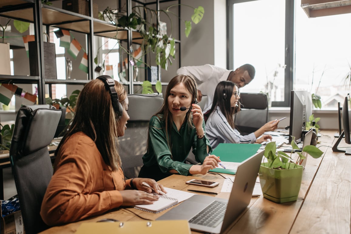 People Working in a Call Center